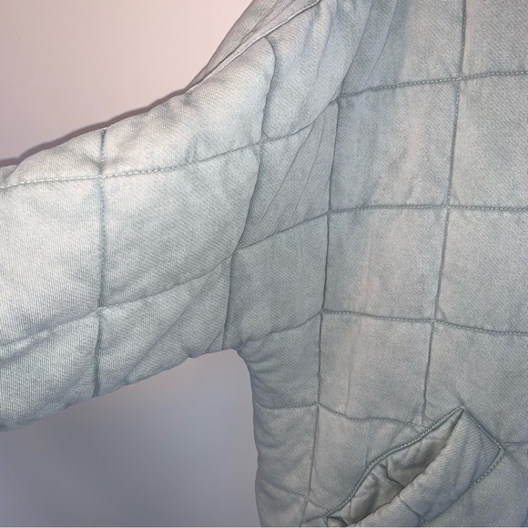 Free People Quilted Dolman Jacket Mineral Sea L - Picture 3 of 10